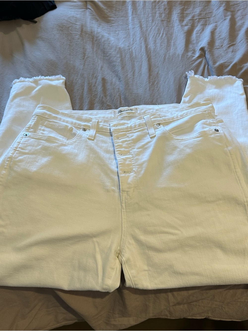 Madewell White High-Rise Straight Jeans